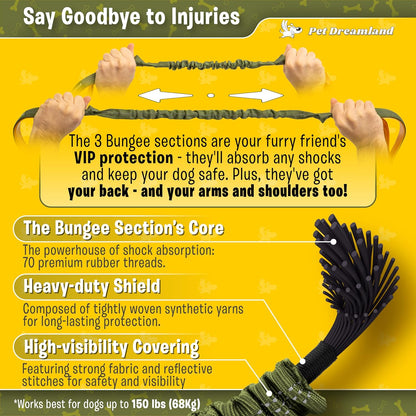 Exquisite Hands Free Double Leash for Two Dogs No Tangle. Premium Quality & Versatile Running Your Two Large Dogs. You Will Absolutely Love This Amazing Dual Dog Leash (Black & Red)