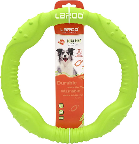 Dog Ring Toy - Durable Flying Ring for Fetch, Water Play & Training | Tough Chew-Proof Design for Aggressive Chewer Breeds, Easy-Throw Lightweight Frisbee for Medium/Large Dogs(Green/30Cm)