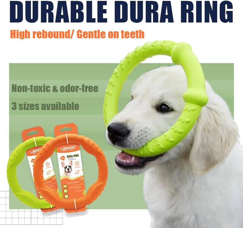 Dog Ring Toy - Durable Flying Ring for Fetch, Water Play & Training | Tough Chew-Proof Design for Aggressive Chewer Breeds, Easy-Throw Lightweight Frisbee for Medium/Large Dogs(Green/30Cm)